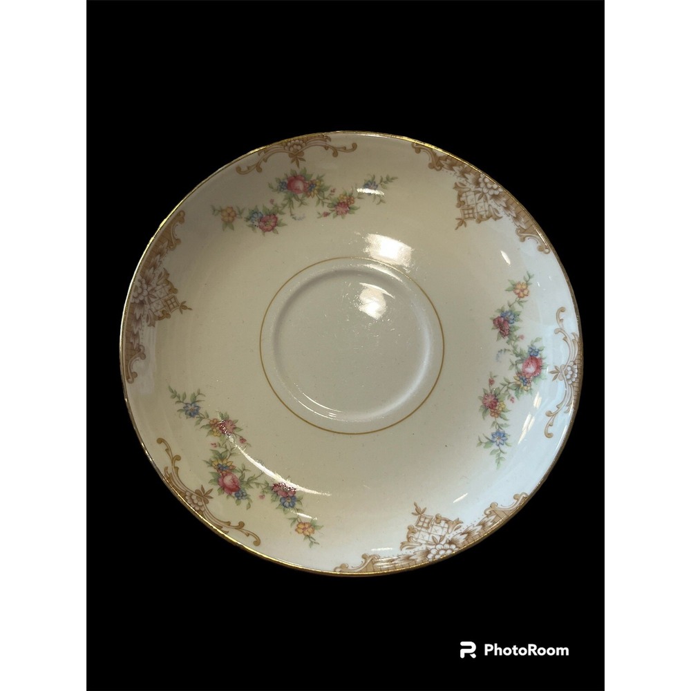Vintage Aristocrat eggshell nautilus china (9) Saucers No Chips 6" Homer Laughli